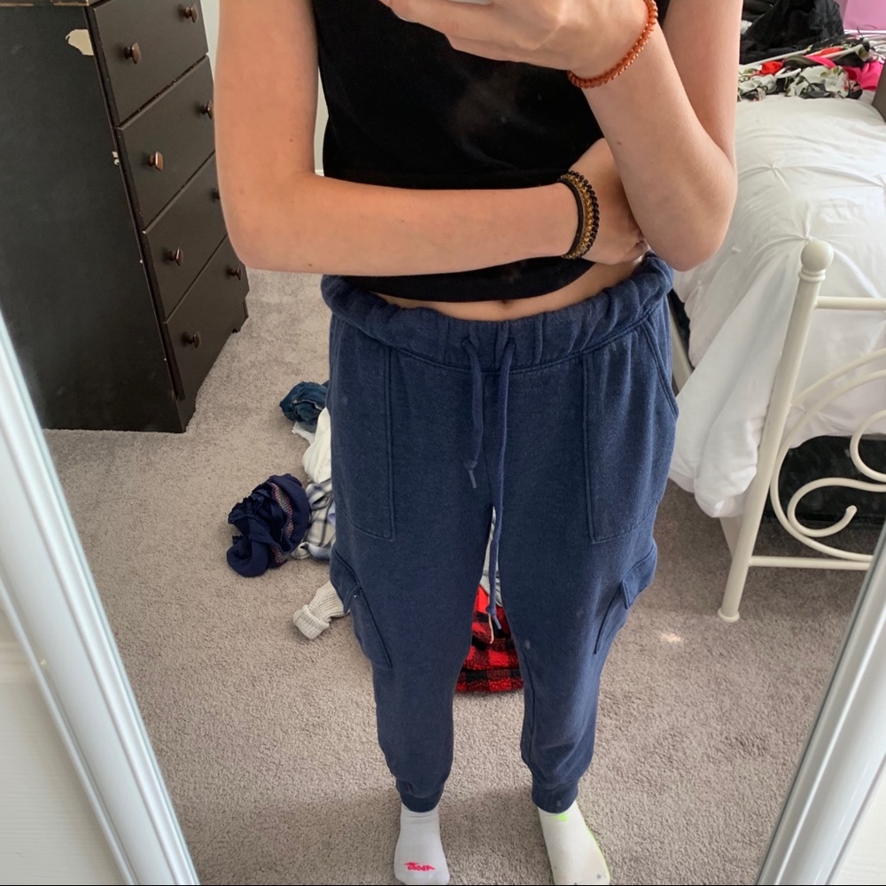small navy blue sweatpants